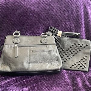 Stone Mountain Black Shoulder Bag EUC & Younique Wristlet/ Shoulder Bag NWOT